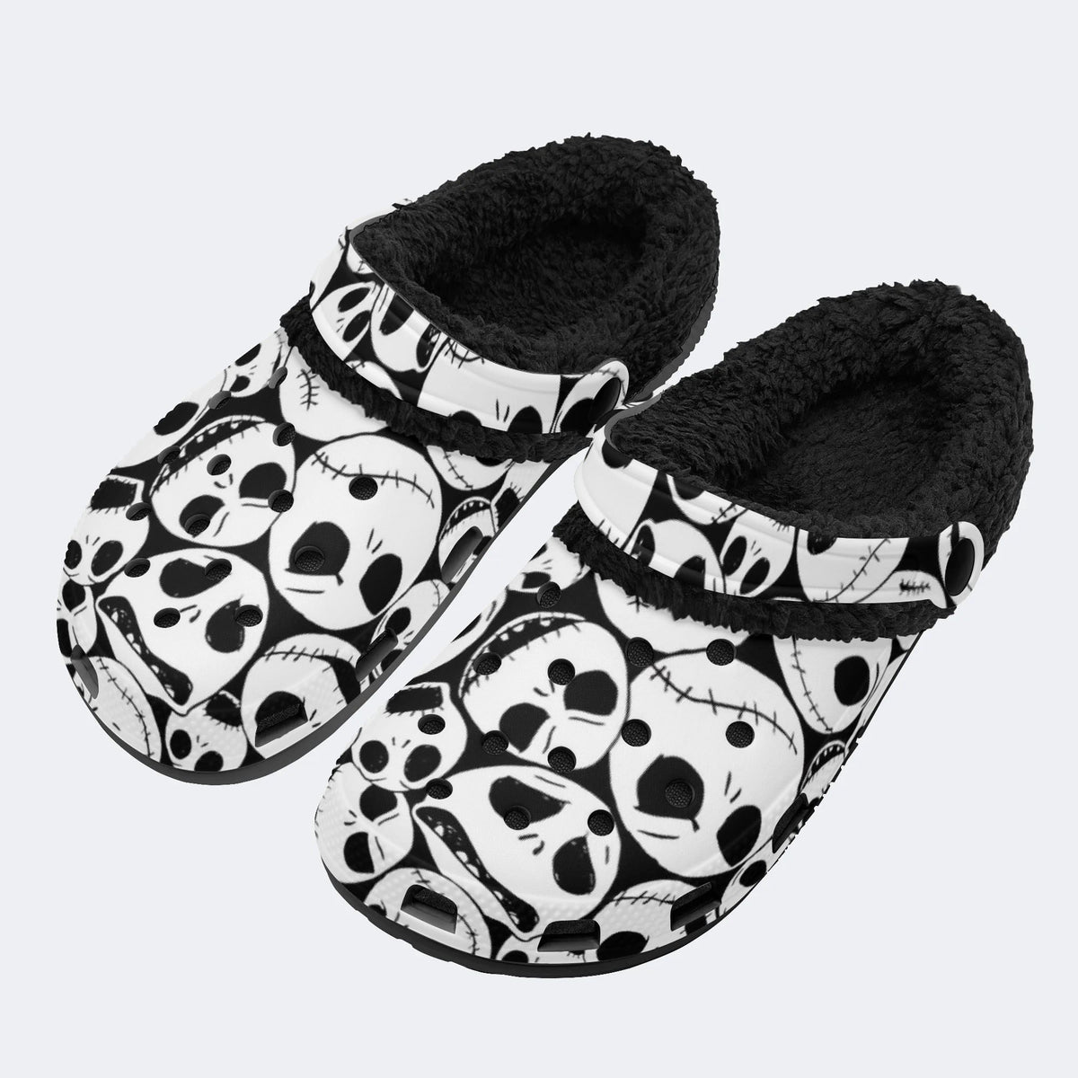 Jack Skellington Faces - Fur Lined Slippers/Sandals