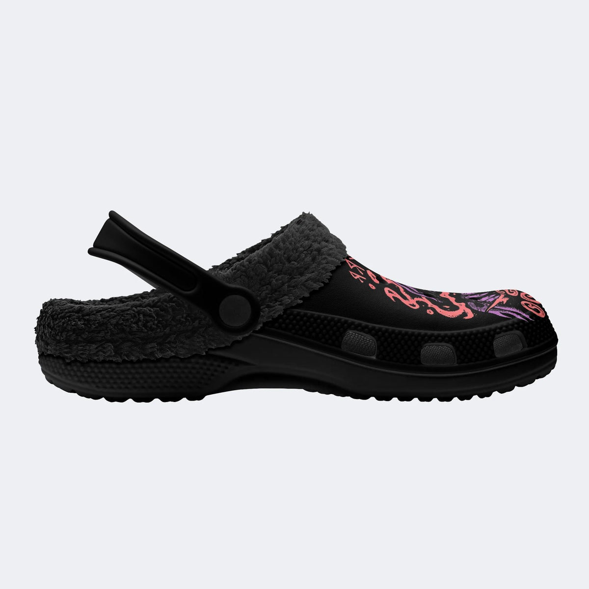 Gothic Grim Reaper Horror - Fur Lined Slippers/Sandals