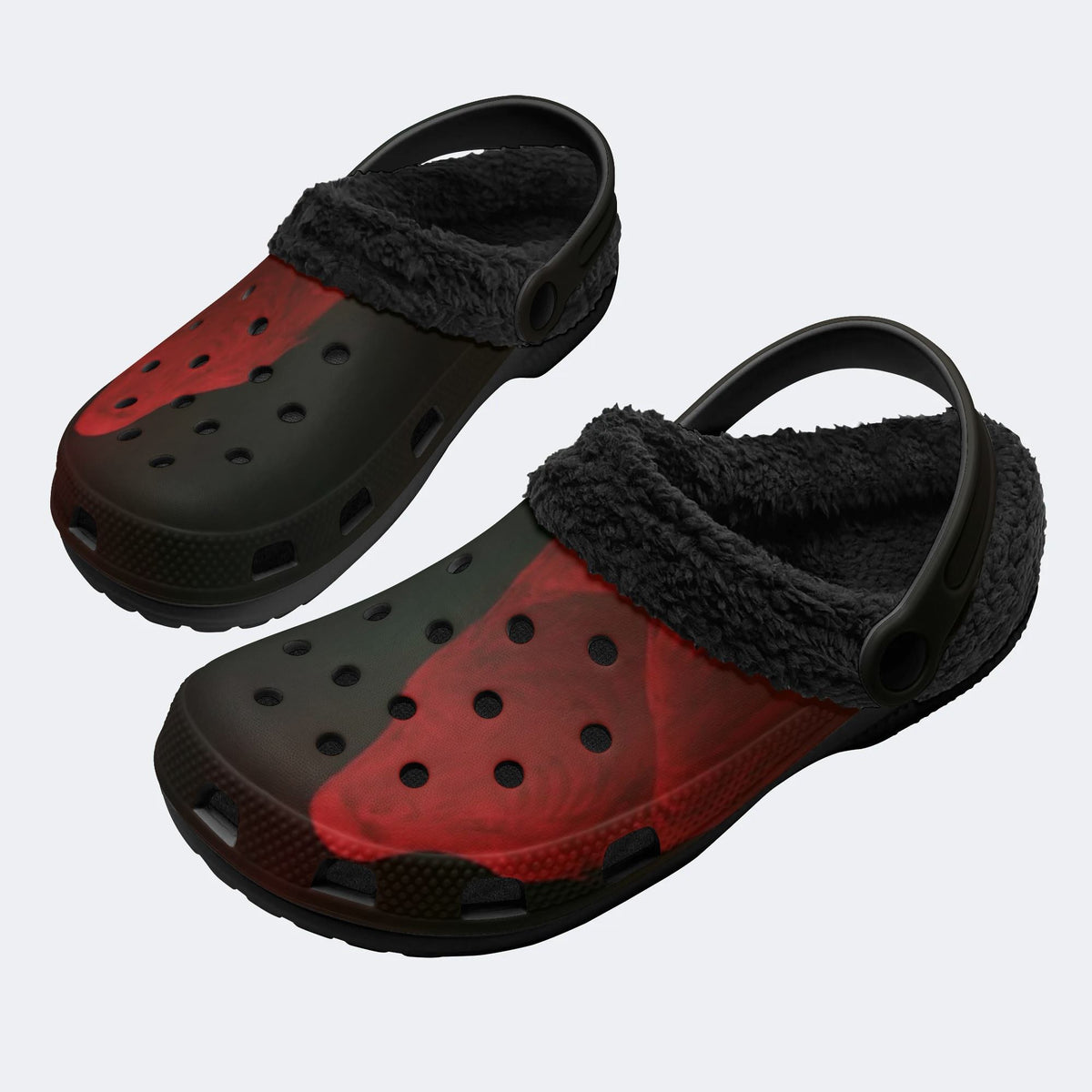 Crimson Bloom - Fur Lined Slippers/Sandals