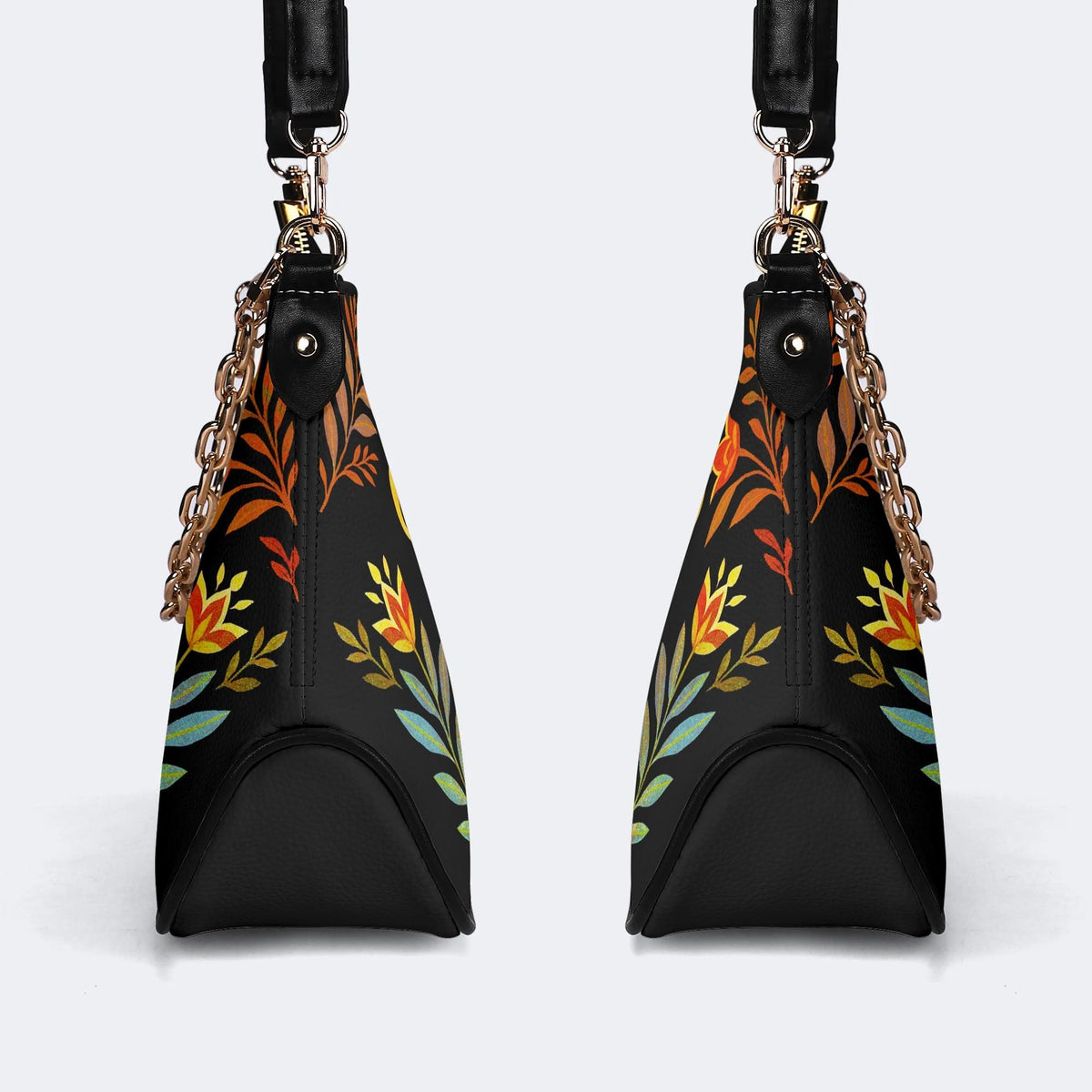 Death Moth Leaf Print - Leather Crossbody Bag