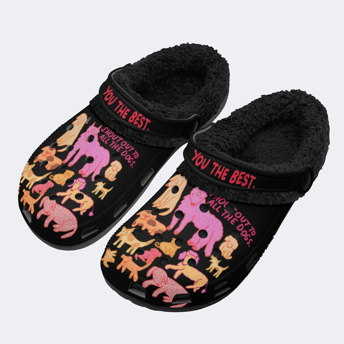 Shout Out To All The Dogs - Fur Lined Slippers/Sandals