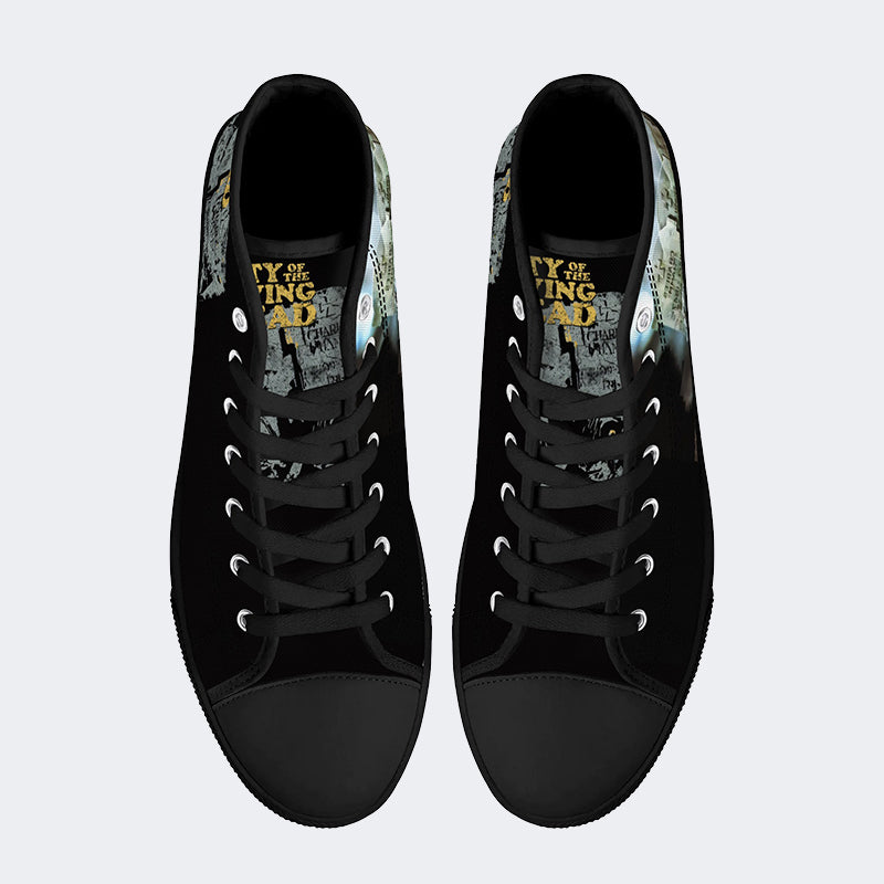 Horror Retro City Unisex - High Top Canvas