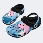 Pastel Geometric Triangle - Fur Lined Slippers/Sandals