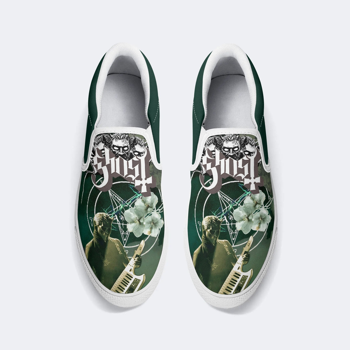 Horror Ghost Print - Slip On Shoes