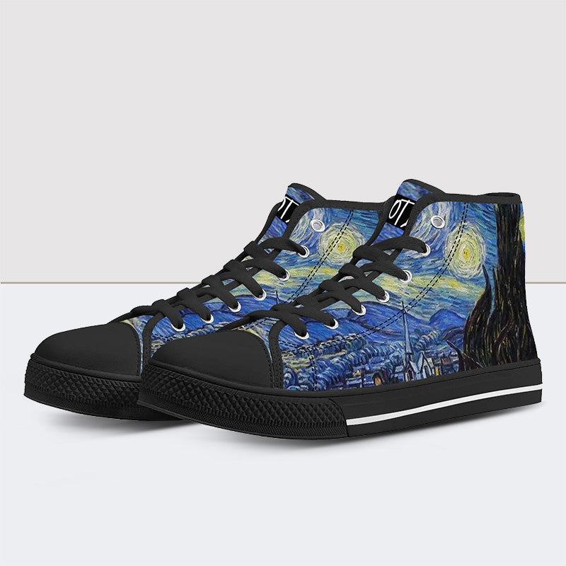 Van Gogh Kunst Sternennacht High Top Canvas Schuhe