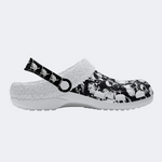 Horror Skull Print - Fur Lined Slippers/Sandals