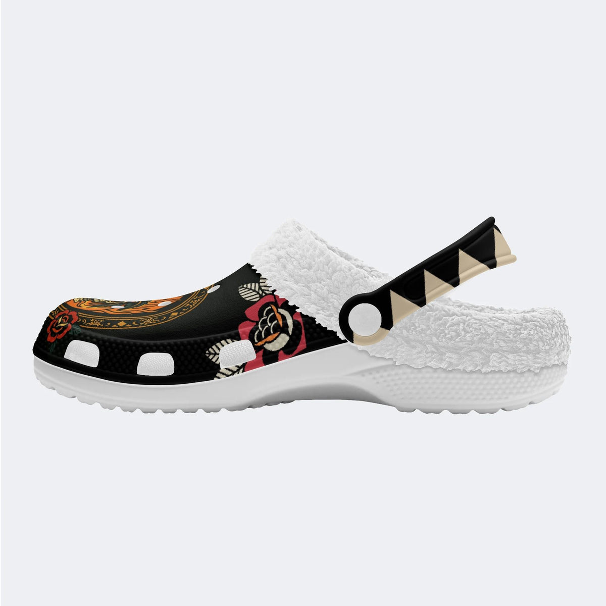 Head Swallowed By Flowers - Fur Lined Slippers/Sandals