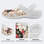 Old School Death Moth Print - Fur Lined Slippers/Sandals