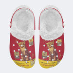 Retro Cat Smoking - Fur Lined Slippers/Sandals