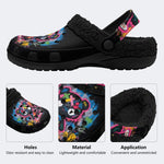Dark Splatter Bear - Fur Lined Slippers/Sandals