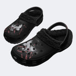 Gothic Dark Blood Palm - Fur Lined Slippers/Sandals