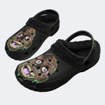 Unisex More Brains Print - Fur Lined Slippers