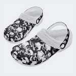 Horror Skull Print - Fur Lined Slippers/Sandals