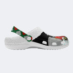 Horror Santa Claus Ghostface Print - Fur Lined Slippers/Sandals