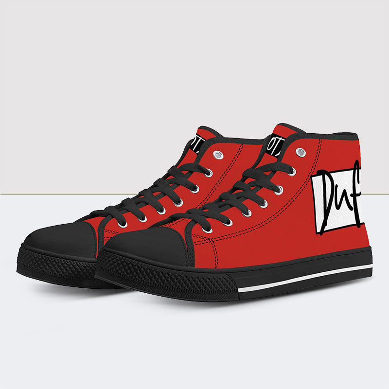 Duff Series Red High Top Canvas Shoes