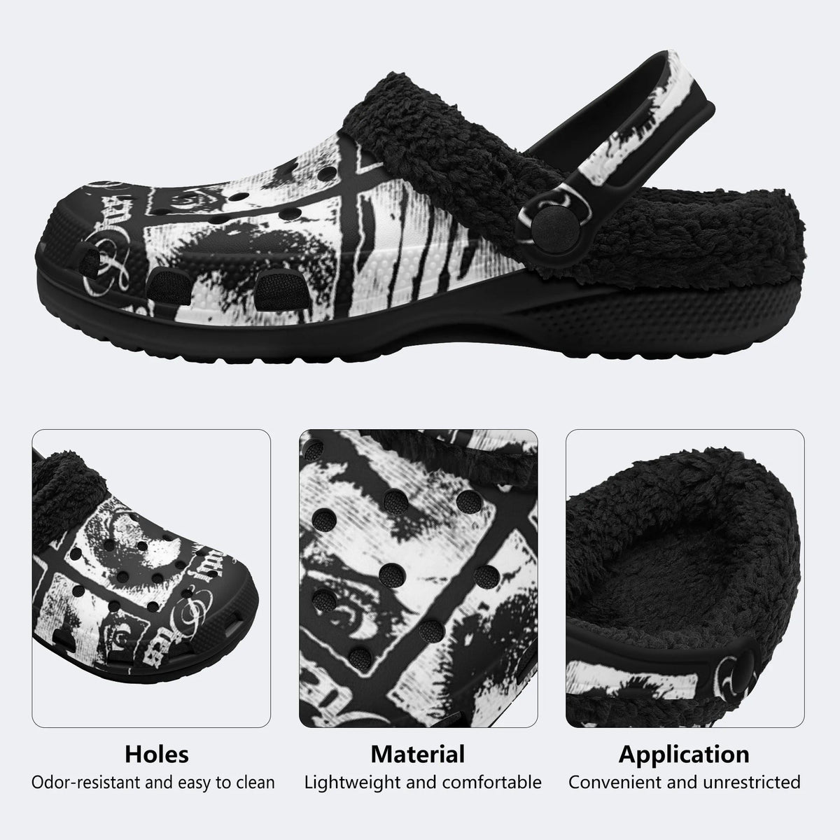 Old Script - Fur Lined Slippers/Sandals