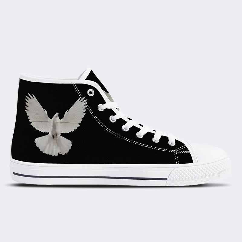 Unisex Retro Christus Jungfrau Maria Text Kunst Illustration Druck - High Top Canvas