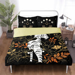 Celestial White Tiger Print - Three Piece Bedding Set