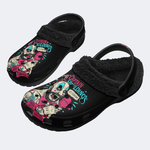 Horror Print - Fur Lined Slippers/Sandals