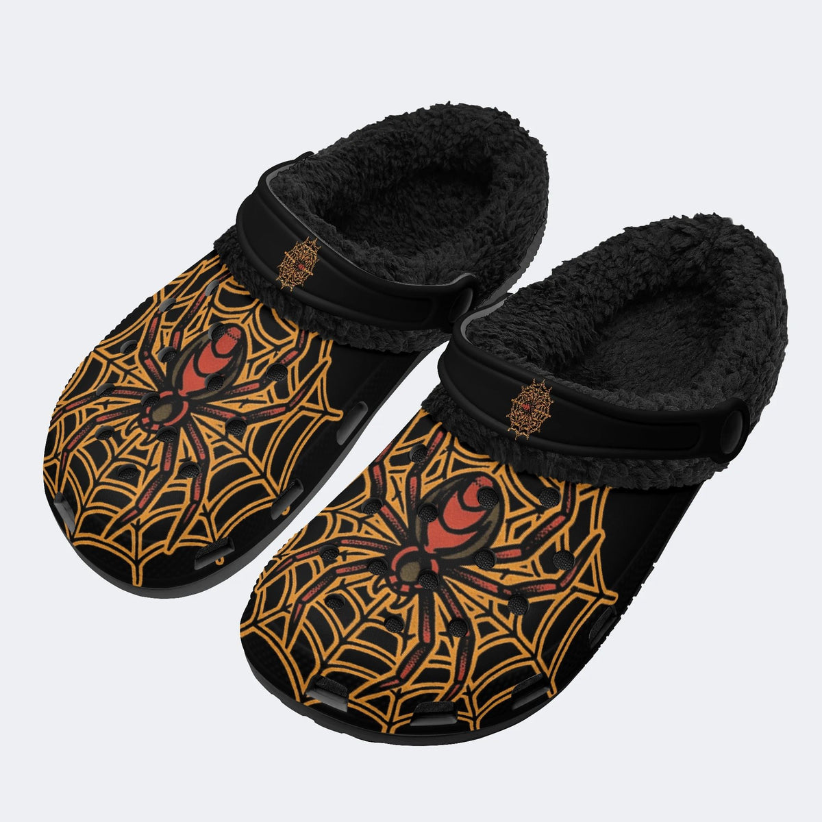 Gothic Widow Spider - Fur Lined Slippers/Sandals