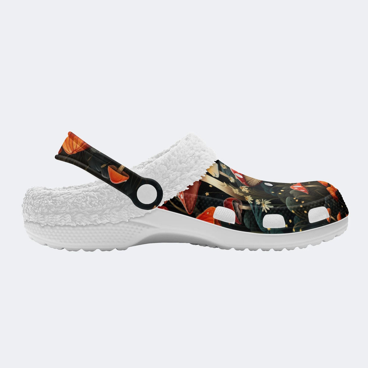 Magic Mushrooms Print - Fur Lined Slippers/Sandals