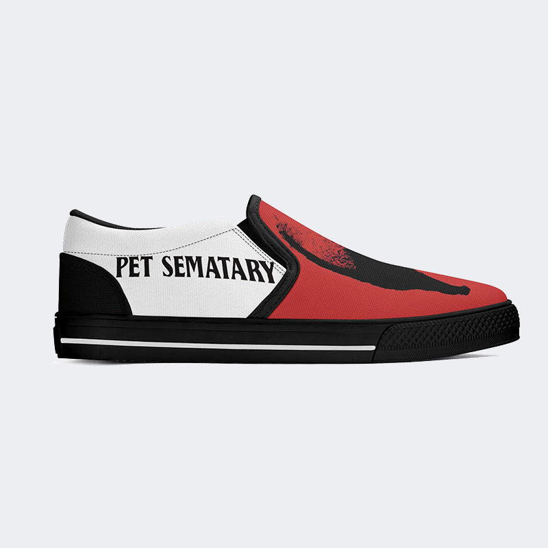 Unisex Retro PET SEMATARY Druck - Slip On Schuhe 