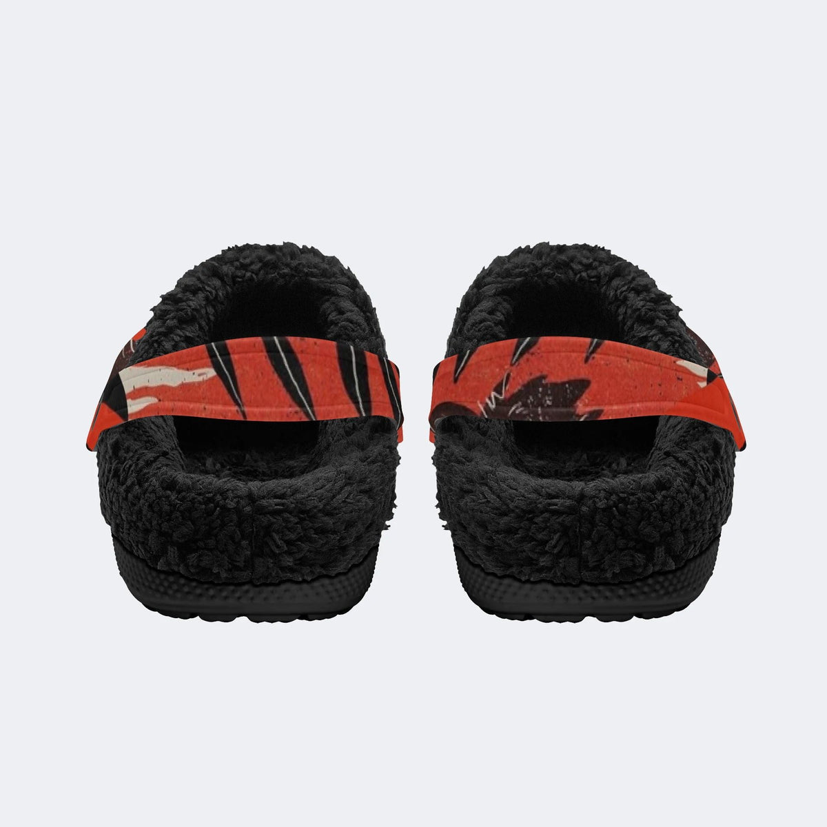Gothic Hellhound Demon Eye Red Flame - Fur Lined Slippers/Sandals