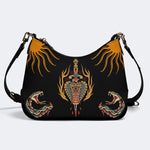 Horror Sword Snake Print - Leather Crossbody Bag