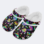 Magic Mushrooms Print- Fur Lined Slippers/Sandals