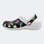 Magic Mushrooms Print- Fur Lined Slippers/Sandals