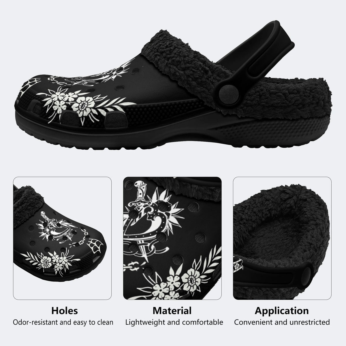 True Love Print - Fur Lined Slippers/Sandals