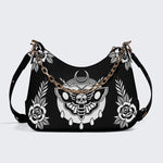 Death Moth Vintage Print - Leather Crossbody Bag
