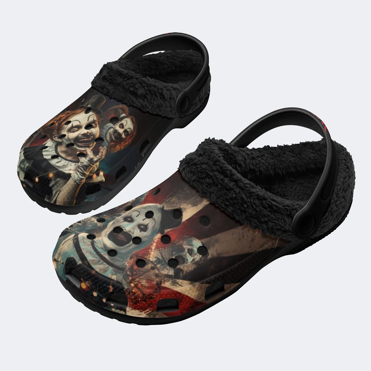 Terrifier Circus Art - Fur Lined Slippers/Sandals