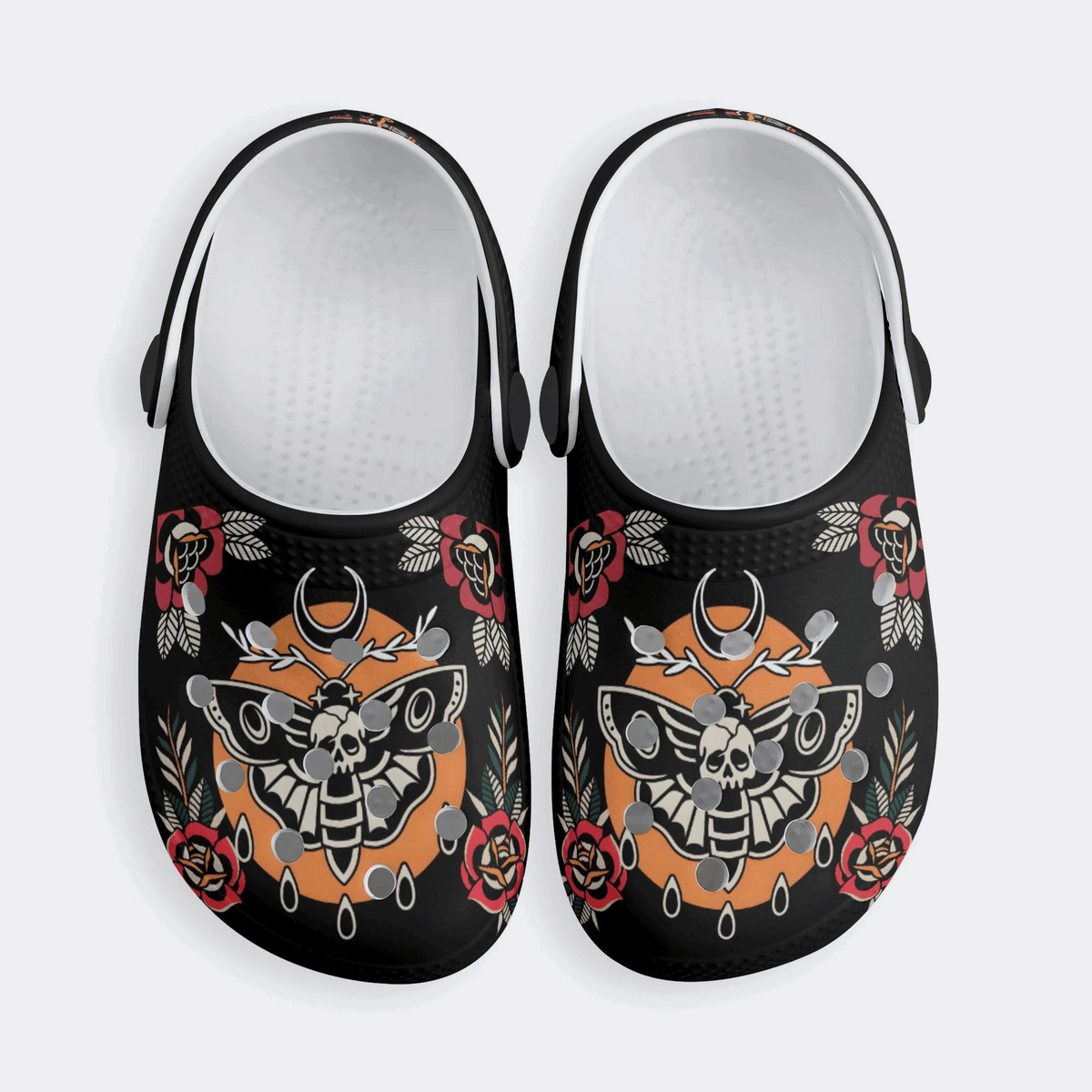 Death Moth Vintage Print - Kid's Slippers/Sandals