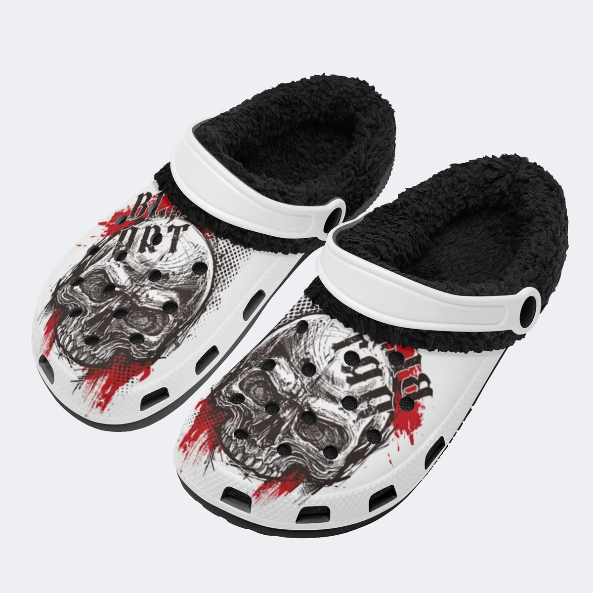 Dark Blood Skeleton - Fur Lined Slippers/Sandals