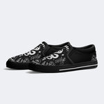 Classic Black And White Snake Print - Slip On Shoes