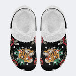 Unisex Fierce Tiger Print - Fur Lined Slippers/Sandals