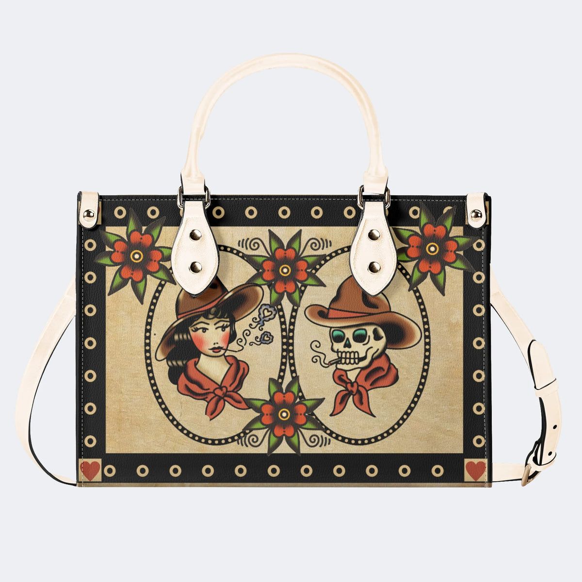 Traditional Tattoo Print - Leather Handbag