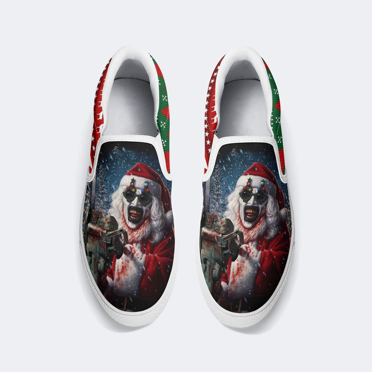 Horror Santa Claus Ghostface Print - Slip On Shoes