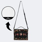Night Sky Floral Vintage Print - Leather Satchel Bag