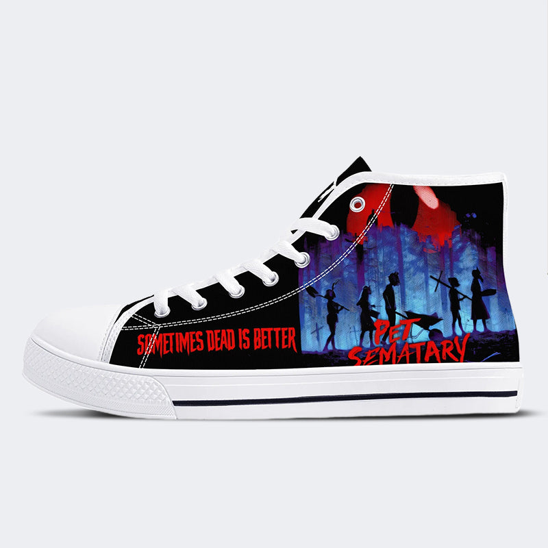 Unisex Retro PET SEMATARY Druck - High Top Canvas