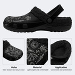 Bats&Skulls&Scorpions Print - Fur Lined Slippers/Sandals