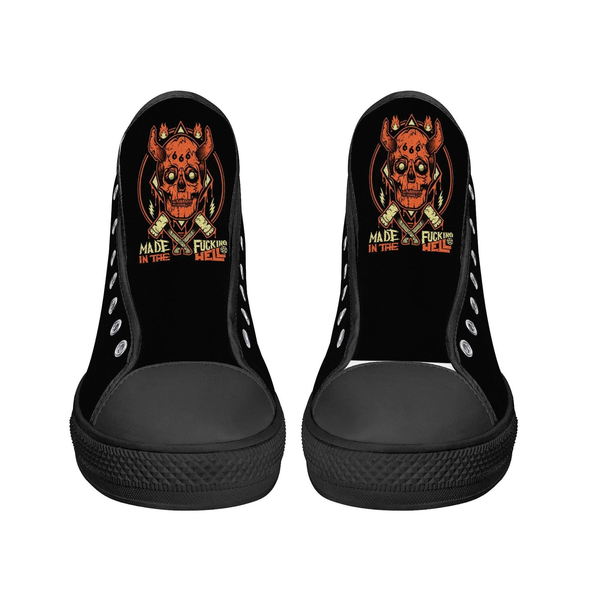 Unisex Horror Skull Print - High Top Canvas