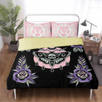 Death Moth Vintage Print - Three Piece Bedding Set