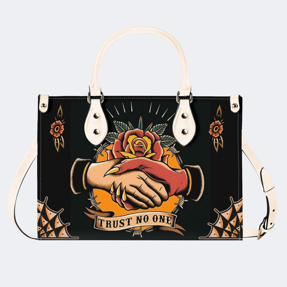 Trust No One Snake Print - Leather Handbag