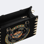 Death Moth Vintage Print - Leather Handbag