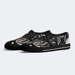 Unisex Death Moth&Skull Print - Slip On Shoes