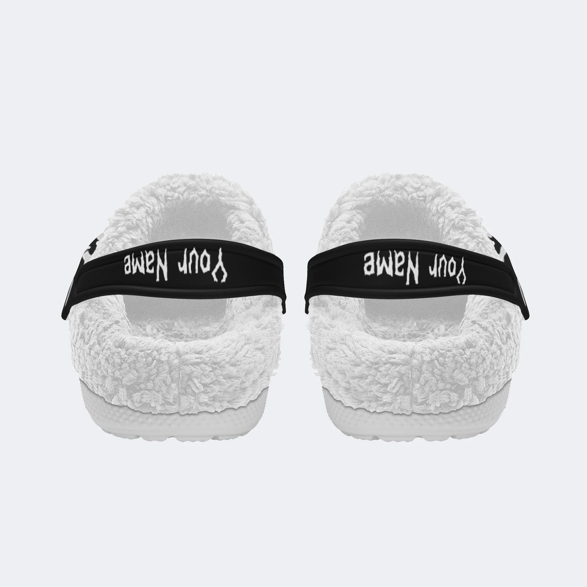 Personalized Skeleton Toes Skull Name - Fur Lined Slippers