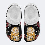 Sulking Tiger Print - Fur Lined Slippers/Sandals