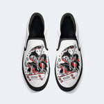 Skateboard Skull Print - Slip On Shoes